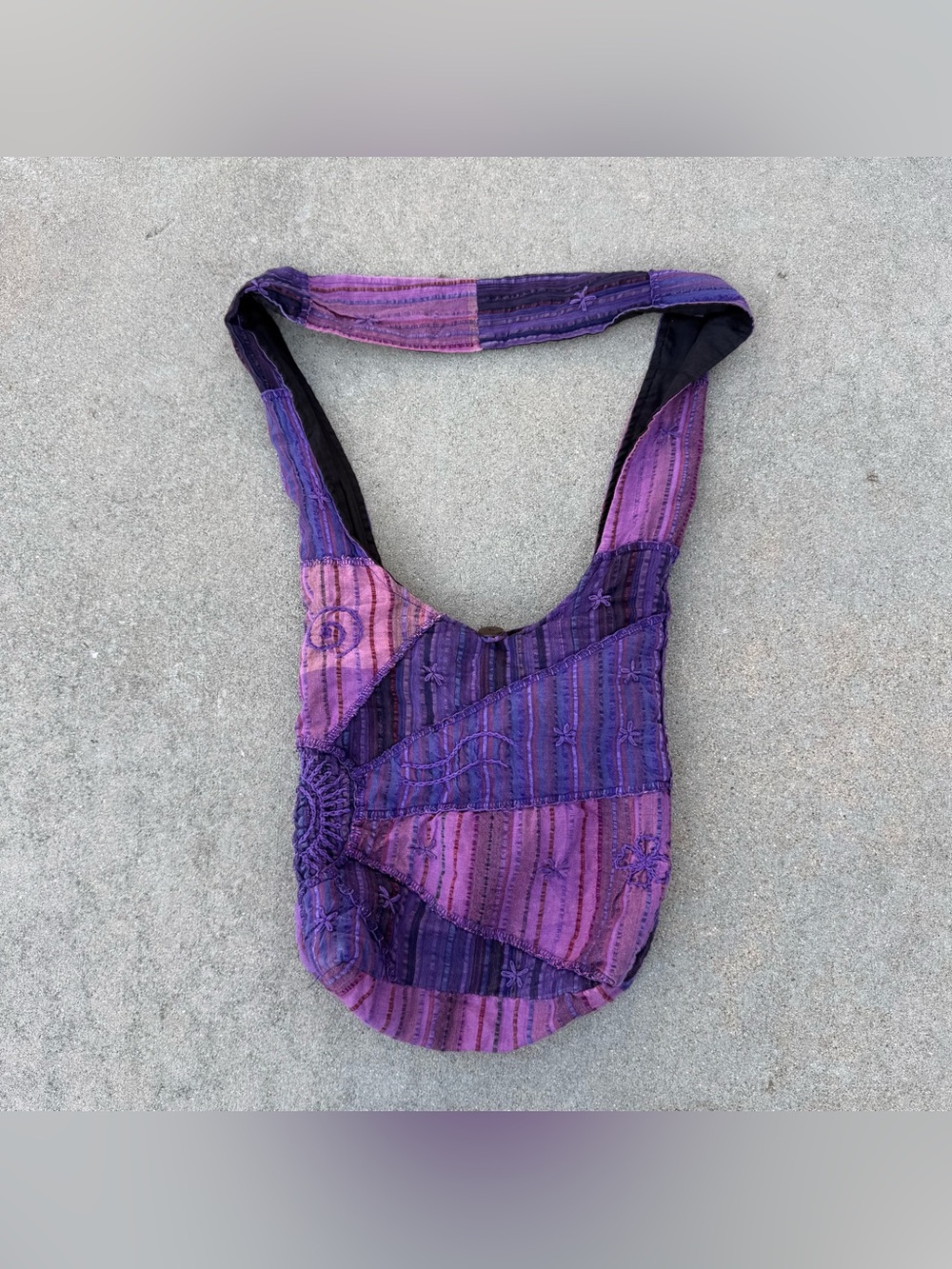 Boho Patchwork Hippie Shoulder Bag purple lover peasant festival